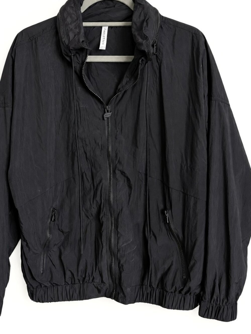 Fabletics Black Concealed Hood Windbreaker Size M